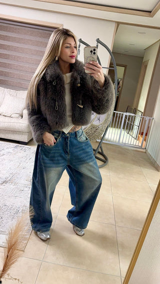 Gray Fur Jacket