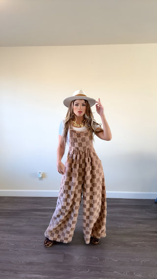 Checkers comfy overall jumpsuit