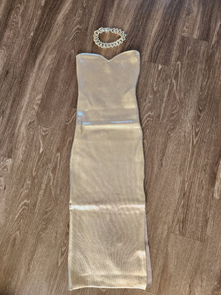 Magic Silver midi dress