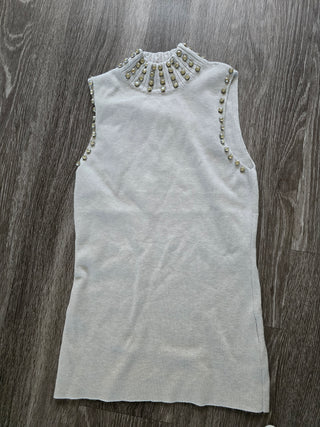 Gray high neck top