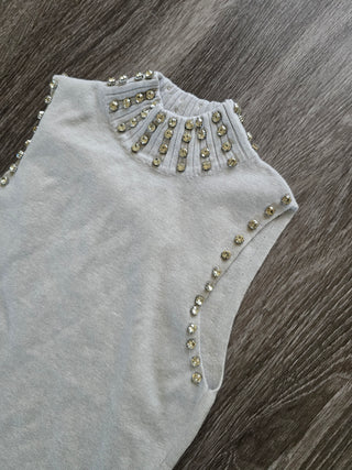 Gray high neck top