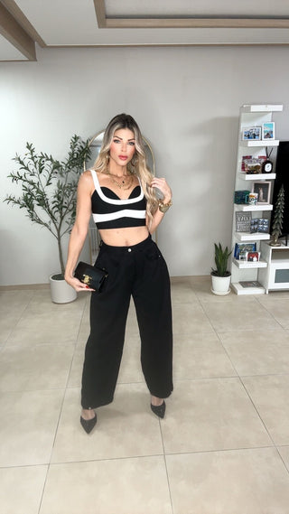 Black trouser denim pants