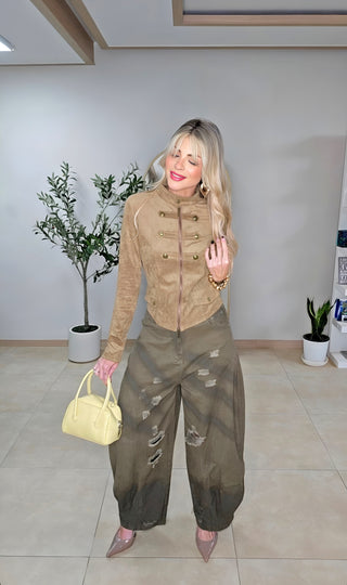 Fall in velvet Cream Top