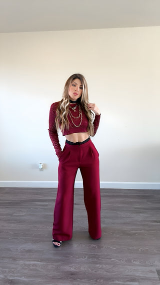 Alice glitter burgundy top