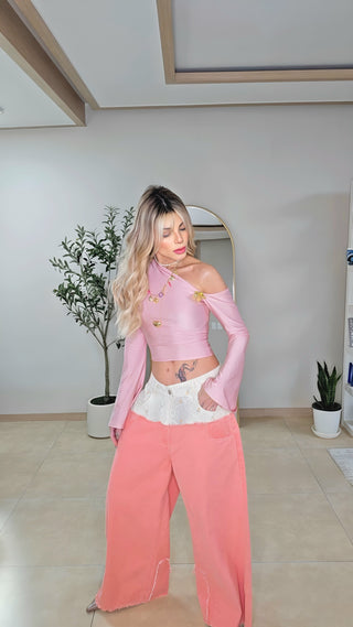 Coral Beige palazzo pants