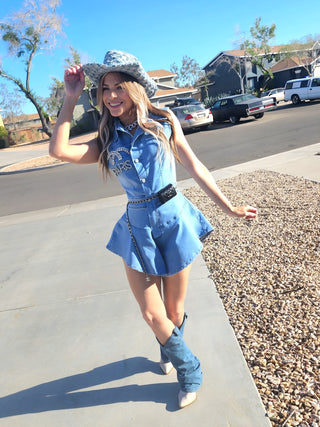 Magnificent denim romper