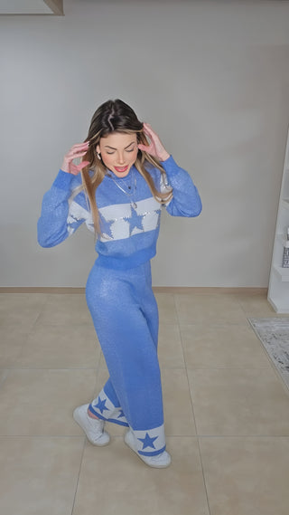 Like a star blue pants set