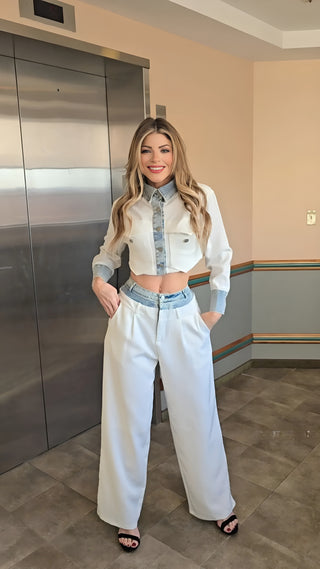 White Clouds crop top