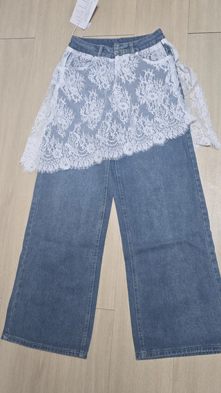 Lace Denim pants