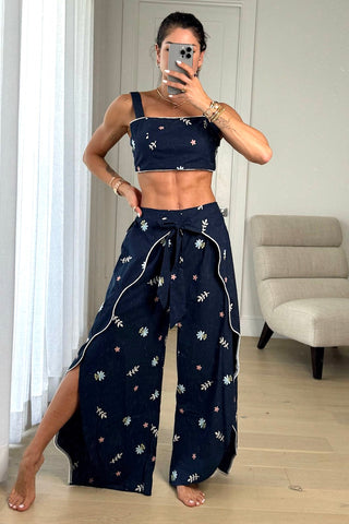 Navy garden pants set