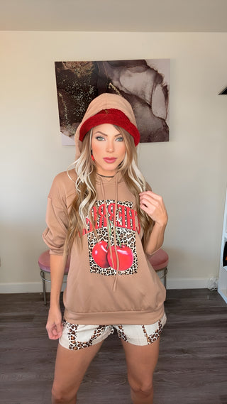 Cherry hoodie top