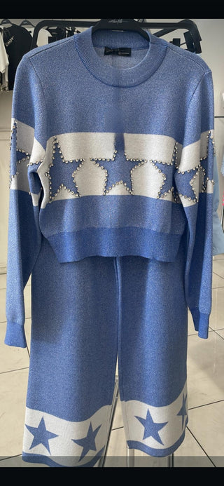 Like a star blue pants set