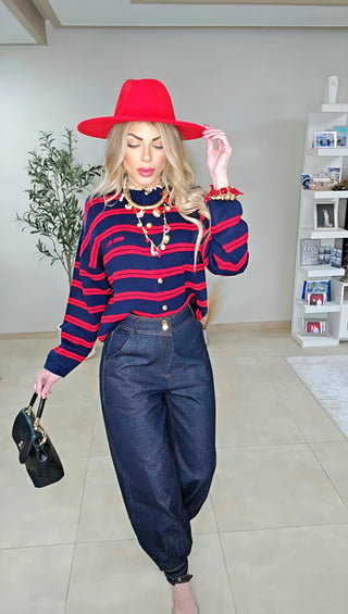My stripe Era sweater top