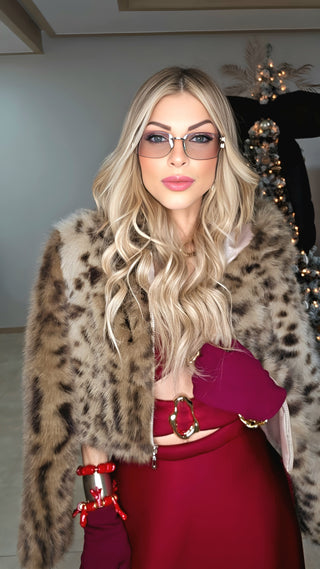 Fur leo crop coat