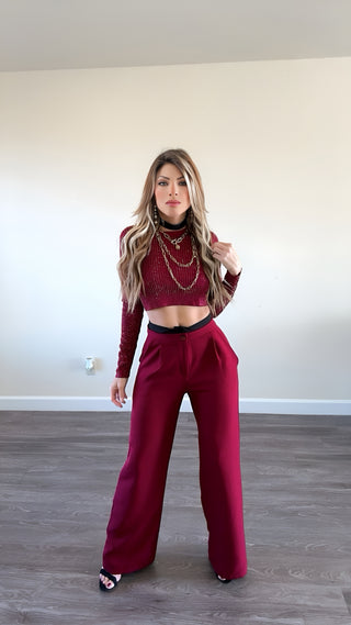 Alice glitter burgundy top