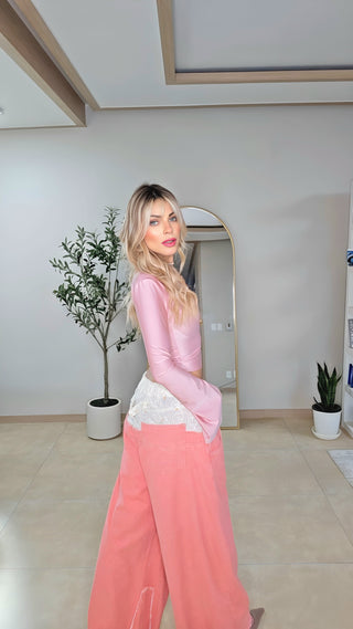 Coral Beige palazzo pants