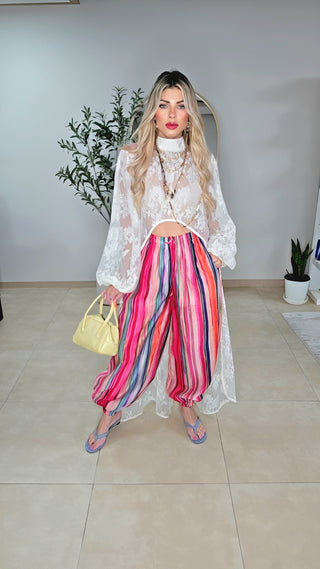 Pink fushia stripes Aladin pants