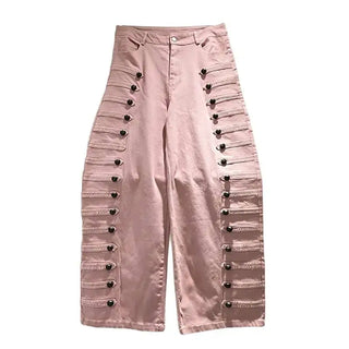 Pink napoleon denim pants